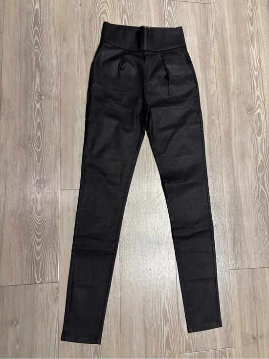 Tiger Mist Pants - Tiger Mist High-Waist Black Skinny Faux Leather Pants